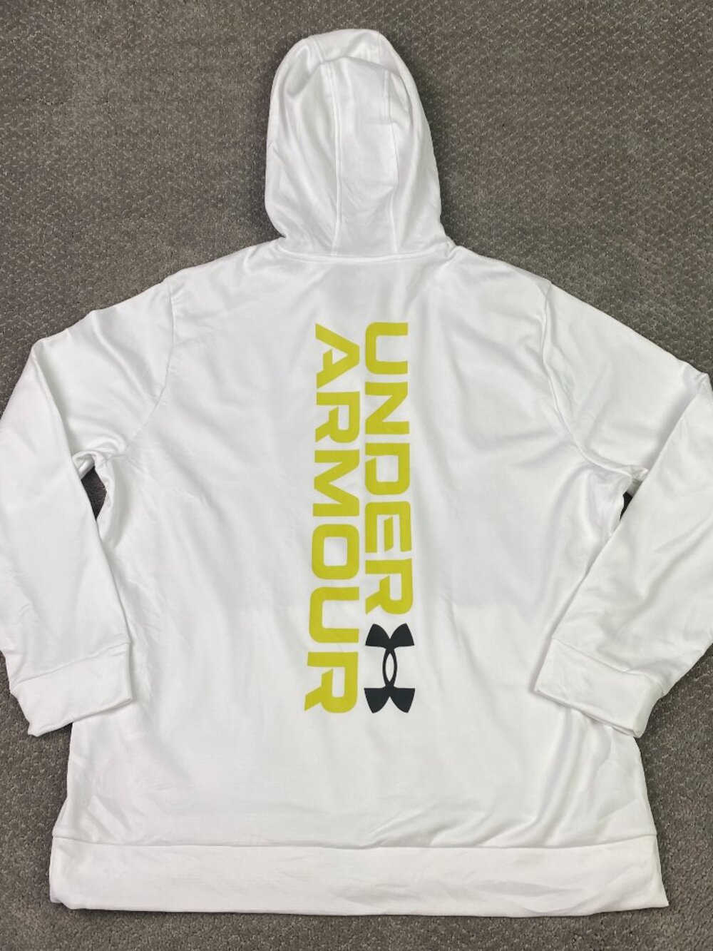 Under Armour Men's Armour Fleece Graphic Hoodie 2XL White Spell Out NWT NEW